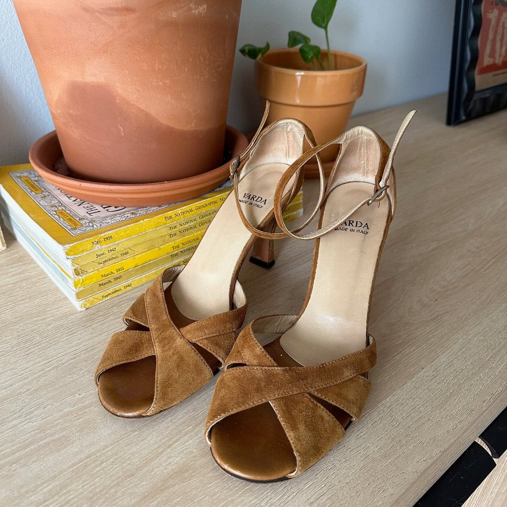 Italian-made Varda Suede Ballroom Sandals